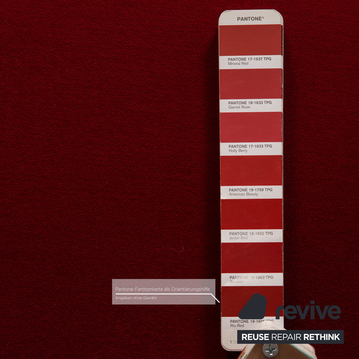 Bretz Gaudi Fabric Three Seater Red Sofa Couch Velvet