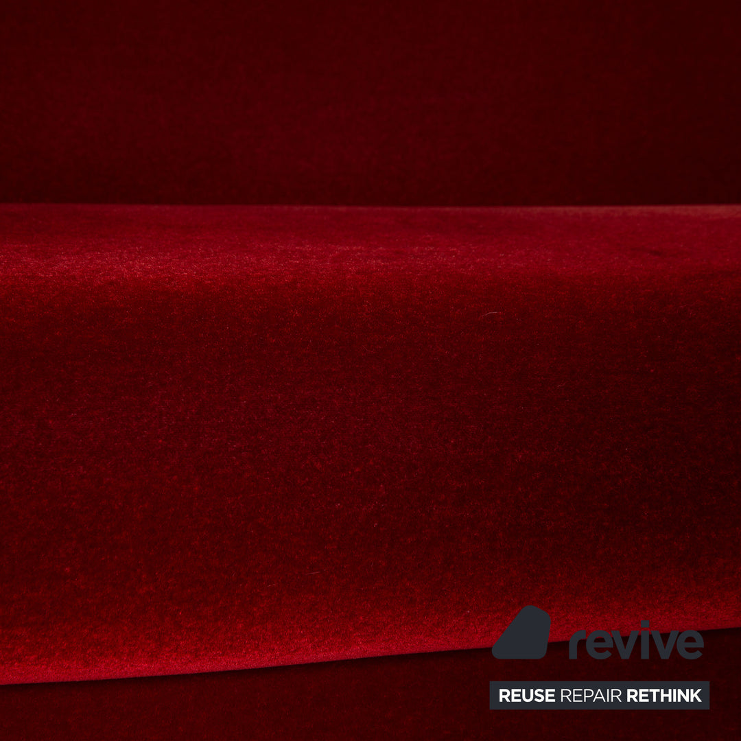 Bretz Gaudi Fabric Three Seater Red Sofa Couch