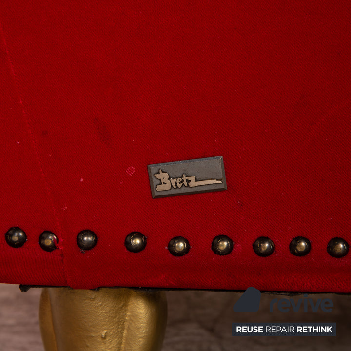 Bretz Gaudi Fabric Three Seater Red Sofa Couch