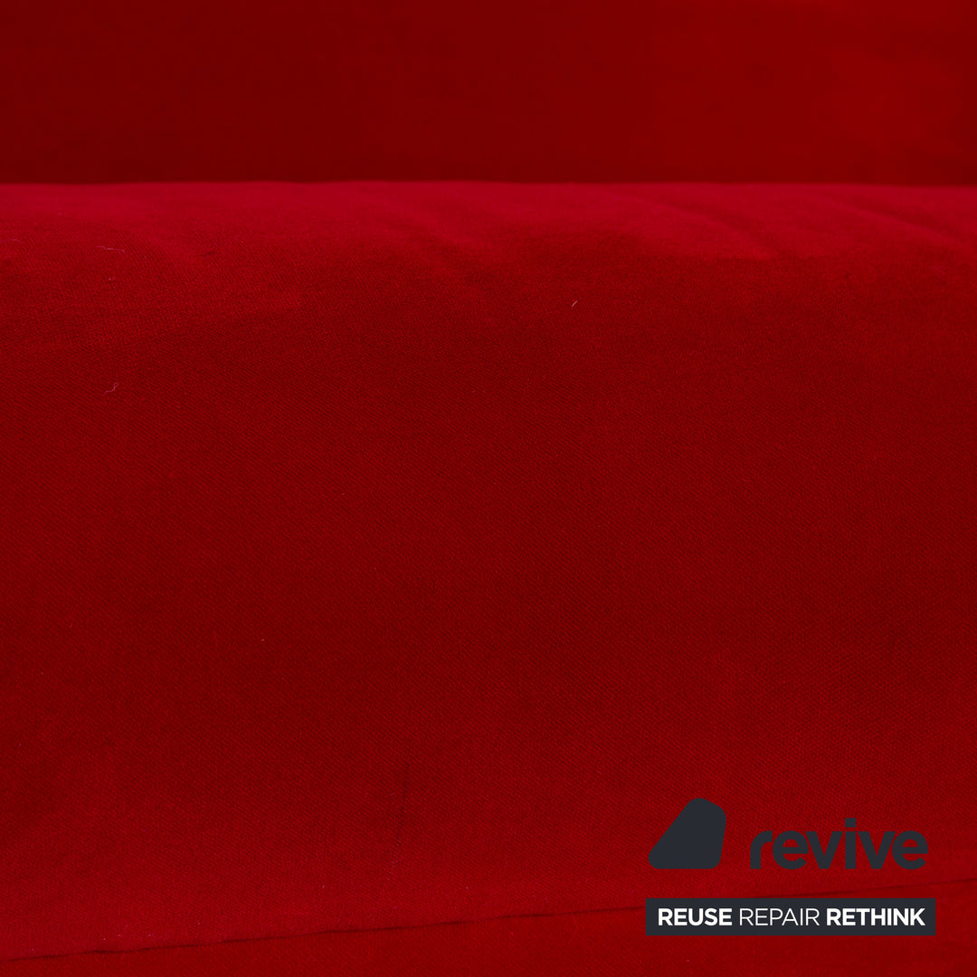 Bretz Gaudi Fabric Three Seater Red Sofa Couch