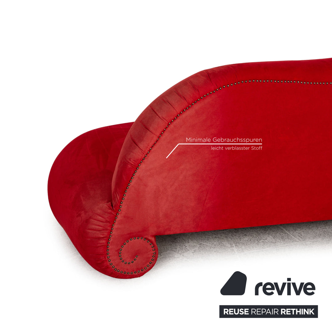 Bretz Gaudi Fabric Three Seater Red Sofa Couch