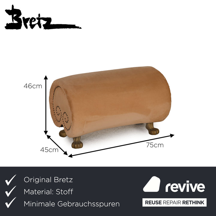 Bretz Gaudi fabric stool beige