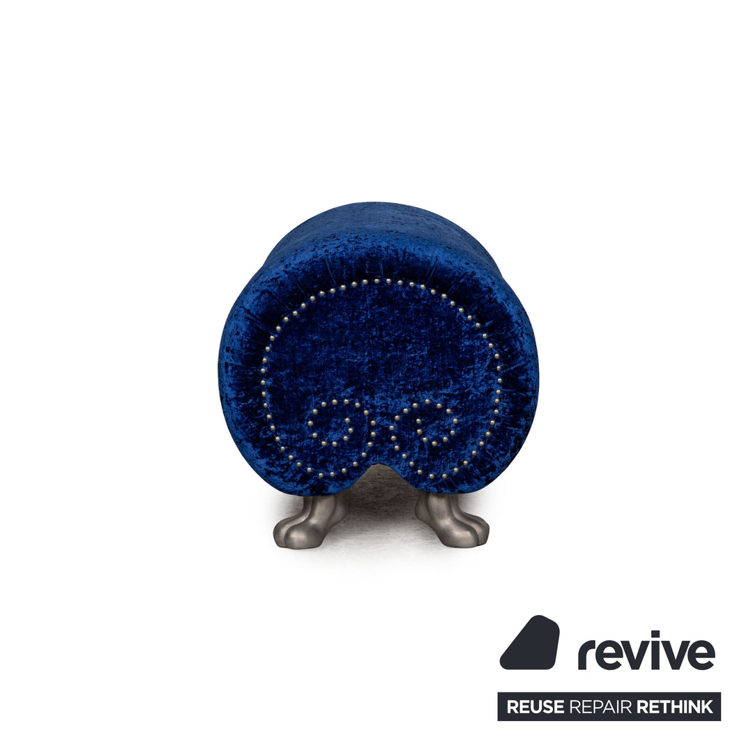 Bretz Gaudi fabric stool blue