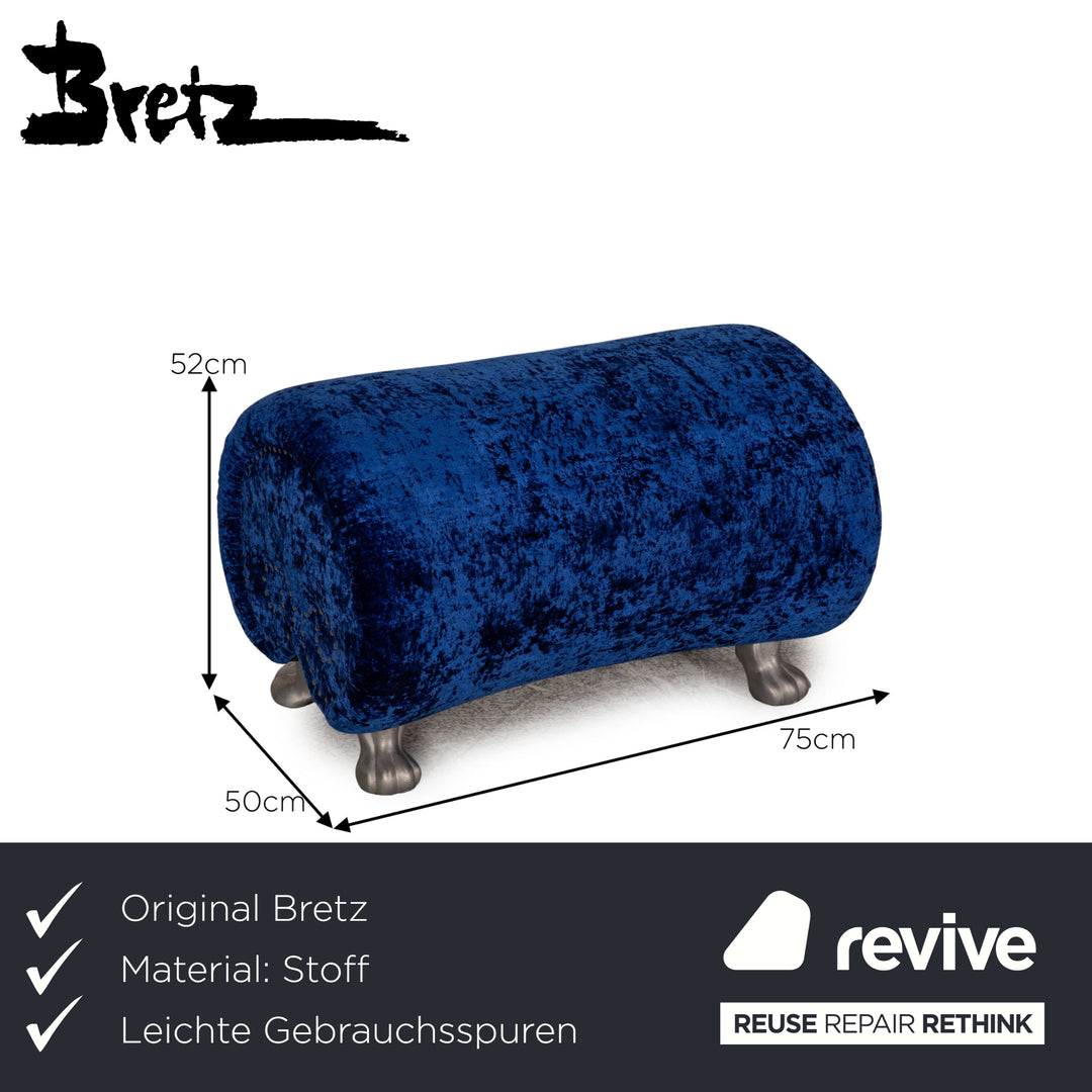 Bretz Gaudi fabric stool blue