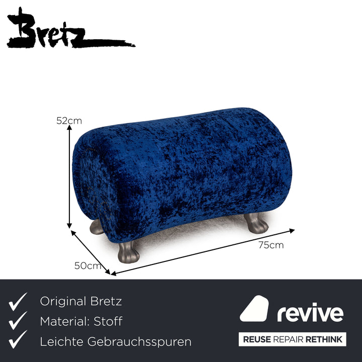 Bretz Gaudi fabric stool blue
