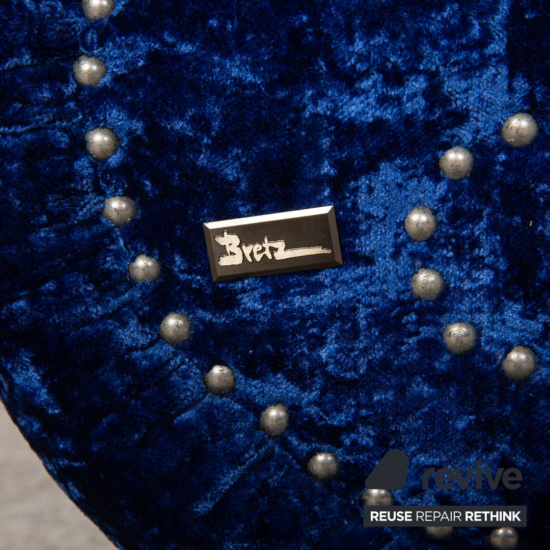 Bretz Gaudi fabric stool blue