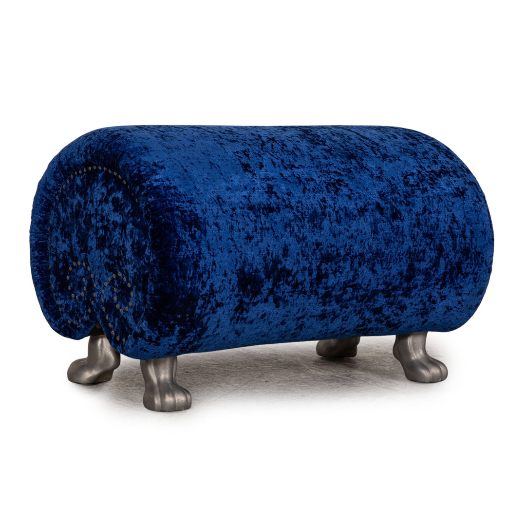 Bretz Gaudi fabric stool blue