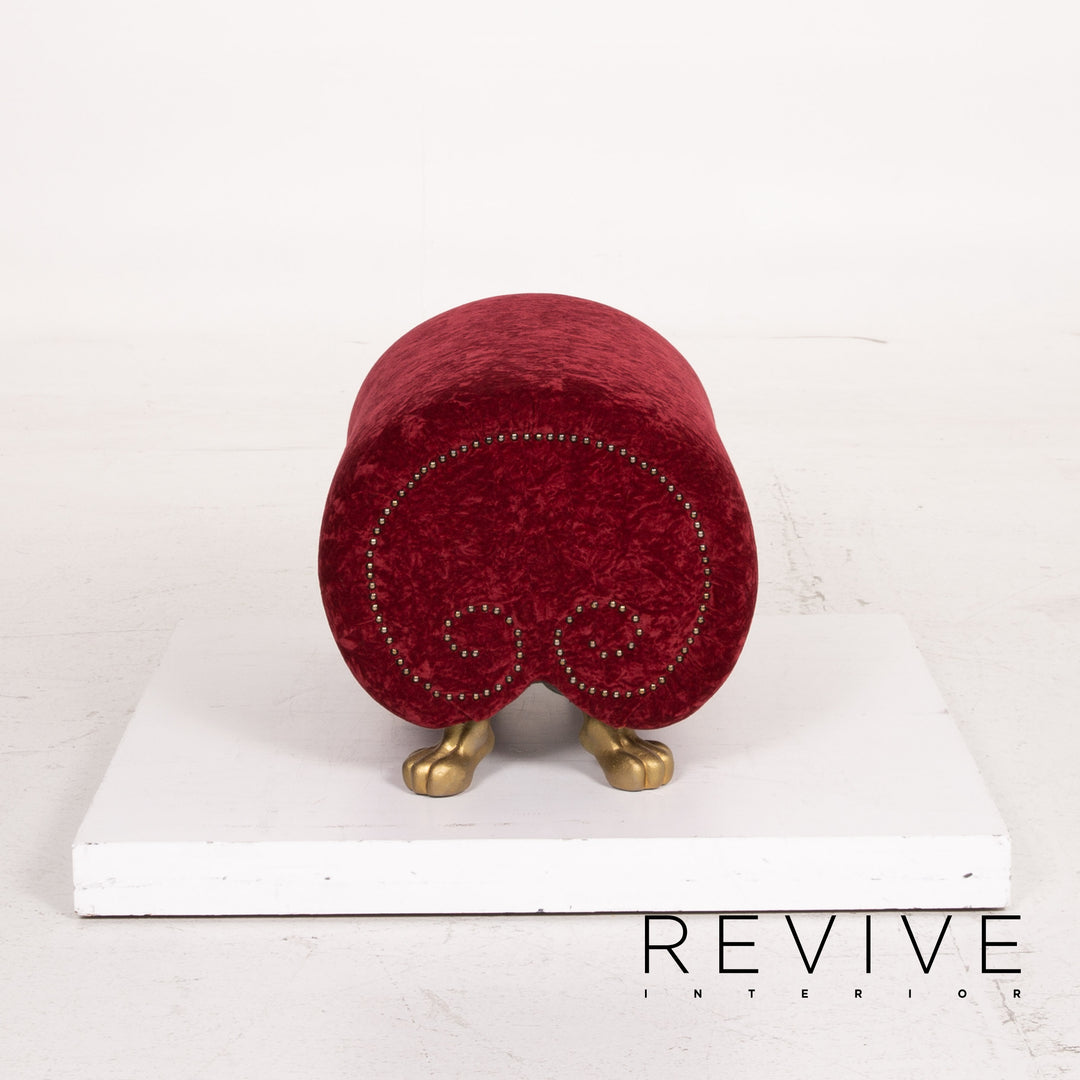 Bretz Gaudi Fabric Stool Red #15253