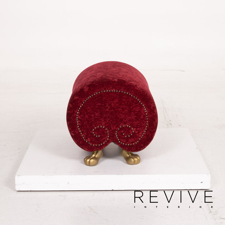 Bretz Gaudi Fabric Stool Red #15253