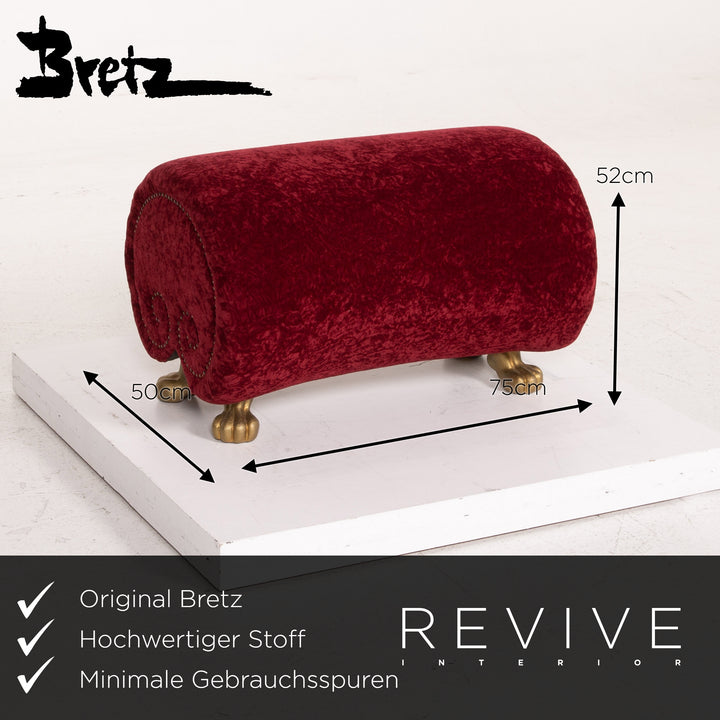 Bretz Gaudi Fabric Stool Red #15253