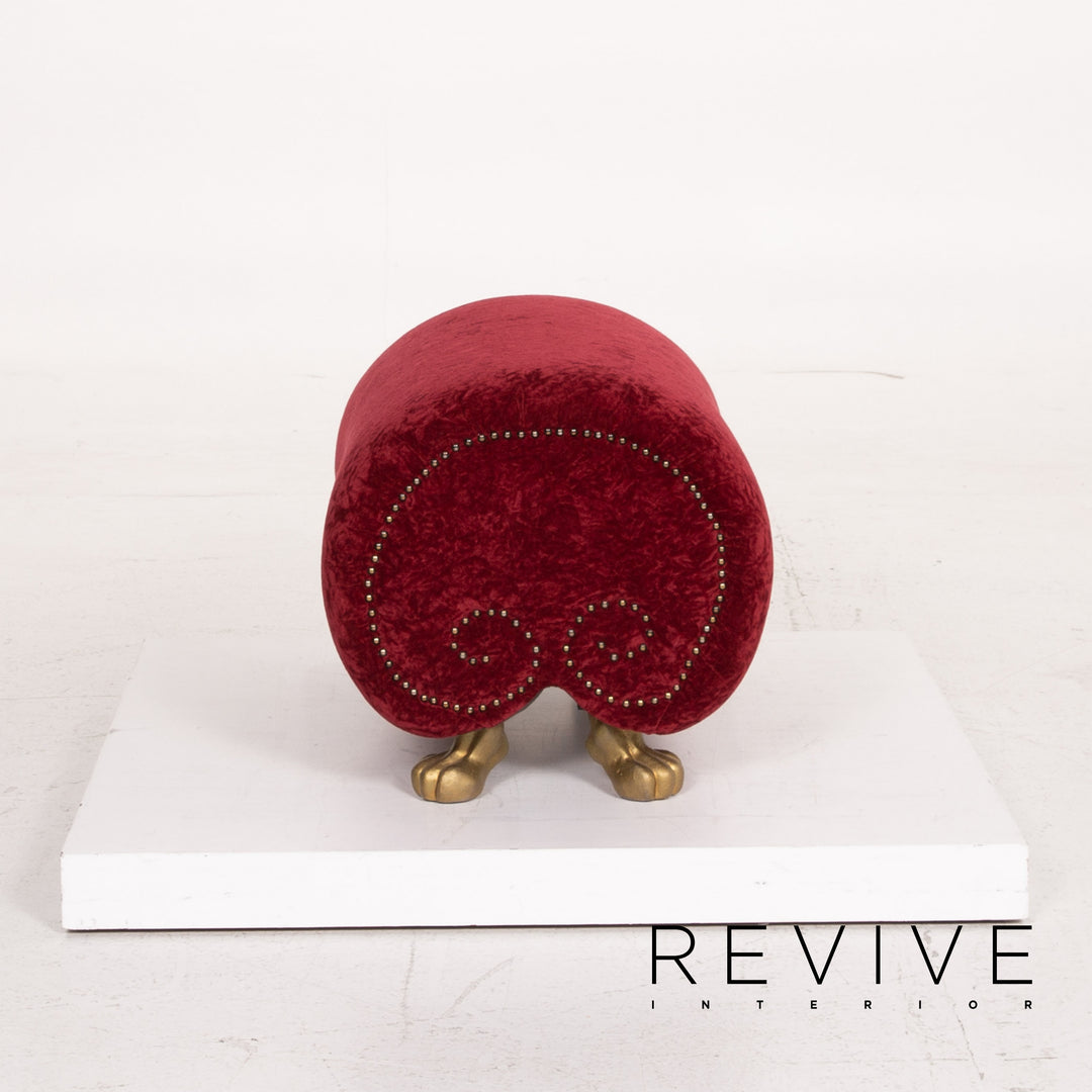 Bretz Gaudi Fabric Stool Red #15253