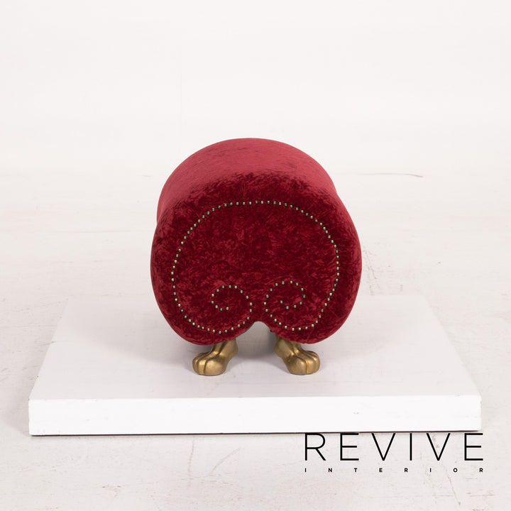 Bretz Gaudi Fabric Stool Red #15253