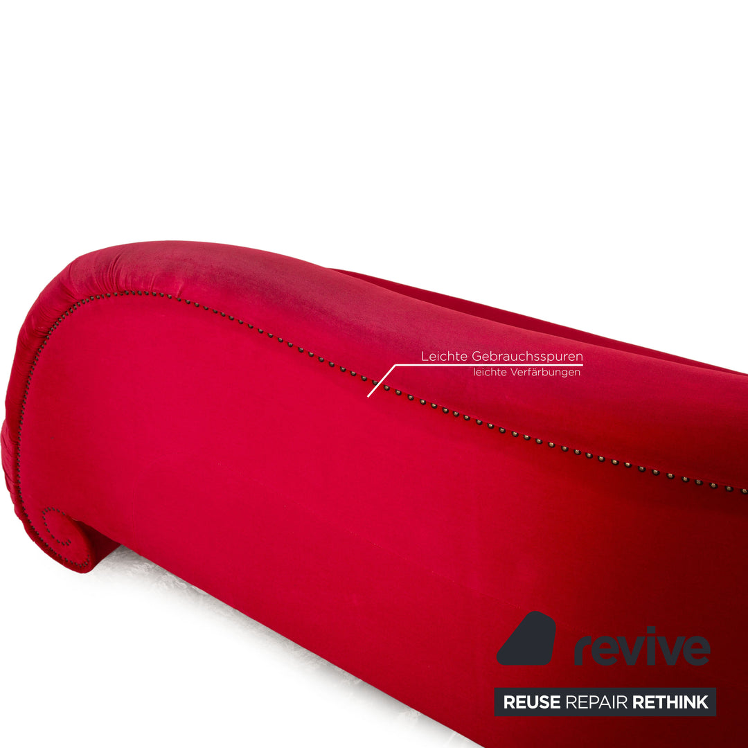 Bretz Gaudi Fabric Red Three Seater Sofa Couch