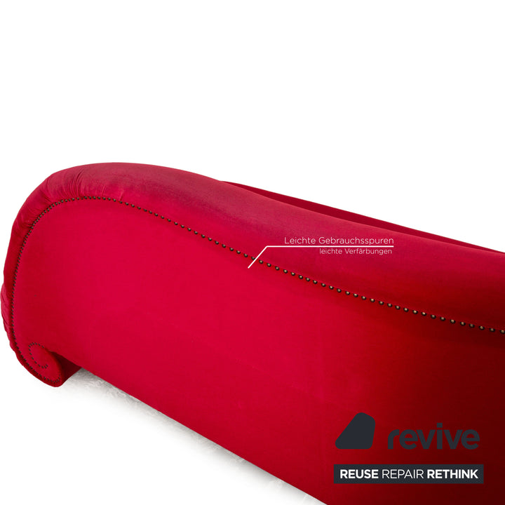 Bretz Gaudi Fabric Red Three Seater Sofa Couch