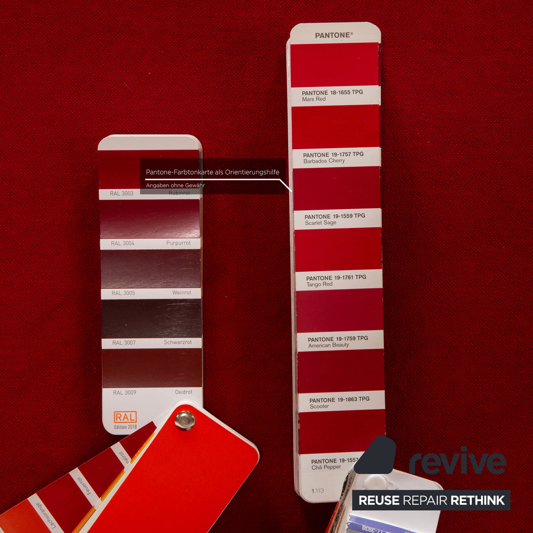 Bretz Gaudi Fabric Red Three Seater Sofa Couch