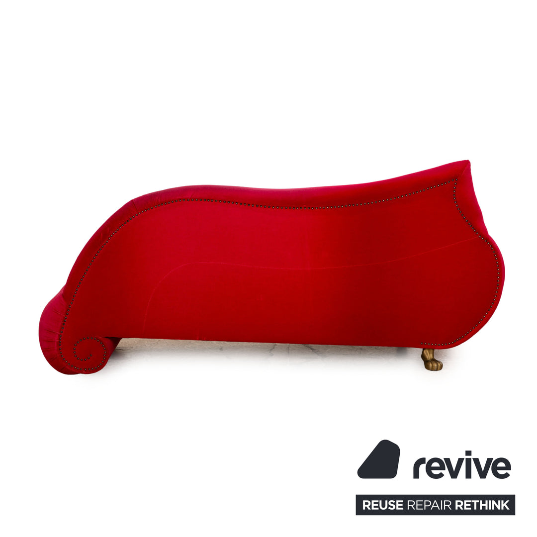 Bretz Gaudi Fabric Red Three Seater Sofa Couch