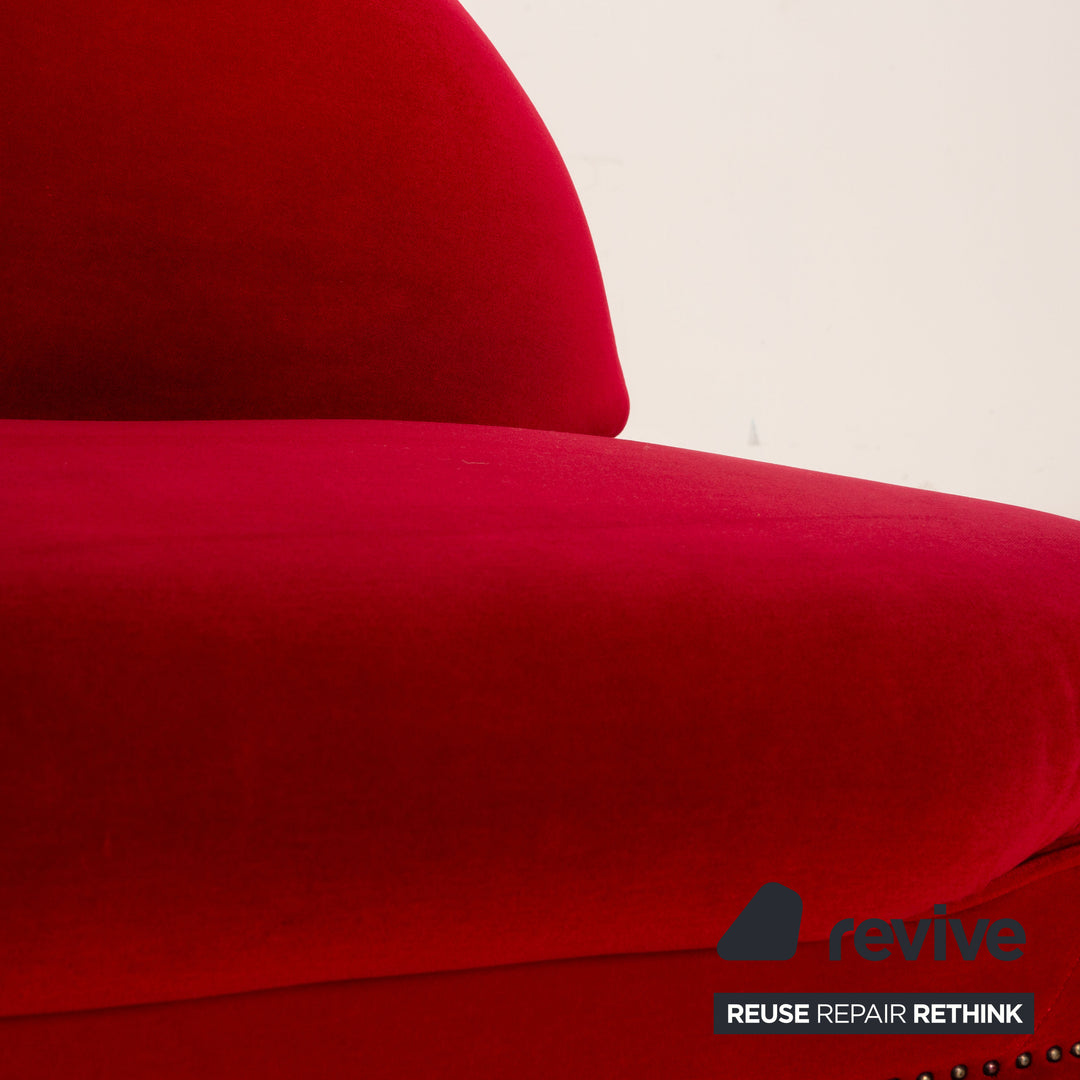 Bretz Gaudi Fabric Red Three Seater Sofa Couch