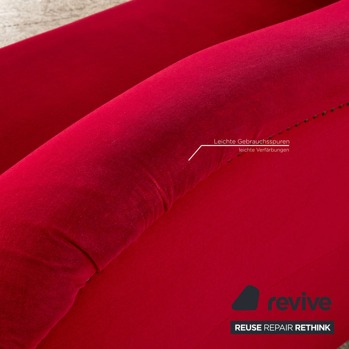 Bretz Gaudi Fabric Red Three Seater Sofa Couch