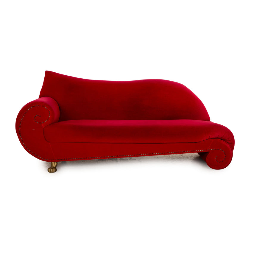 Bretz Gaudi Fabric Red Three Seater Sofa Couch