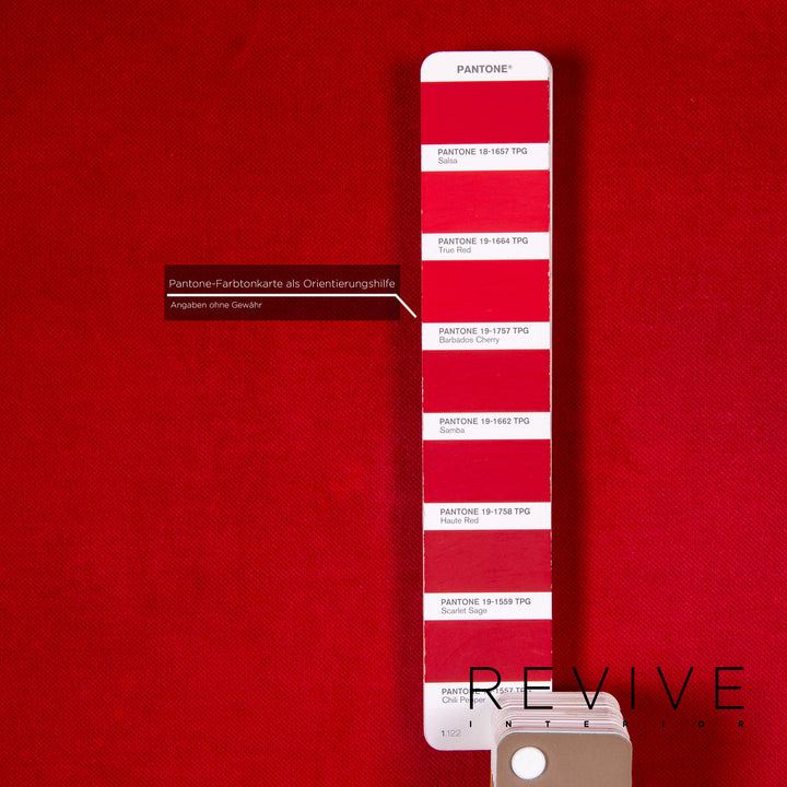 Bretz Gaudi Fabric Velvet Sofa Red Three Seater Couch #14260