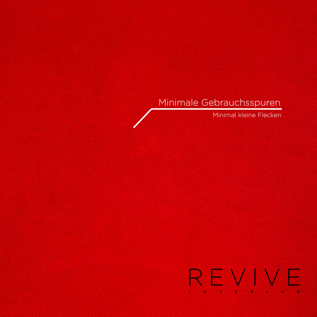 Bretz Gaudi Fabric Velvet Sofa Red Three Seater Couch #14260