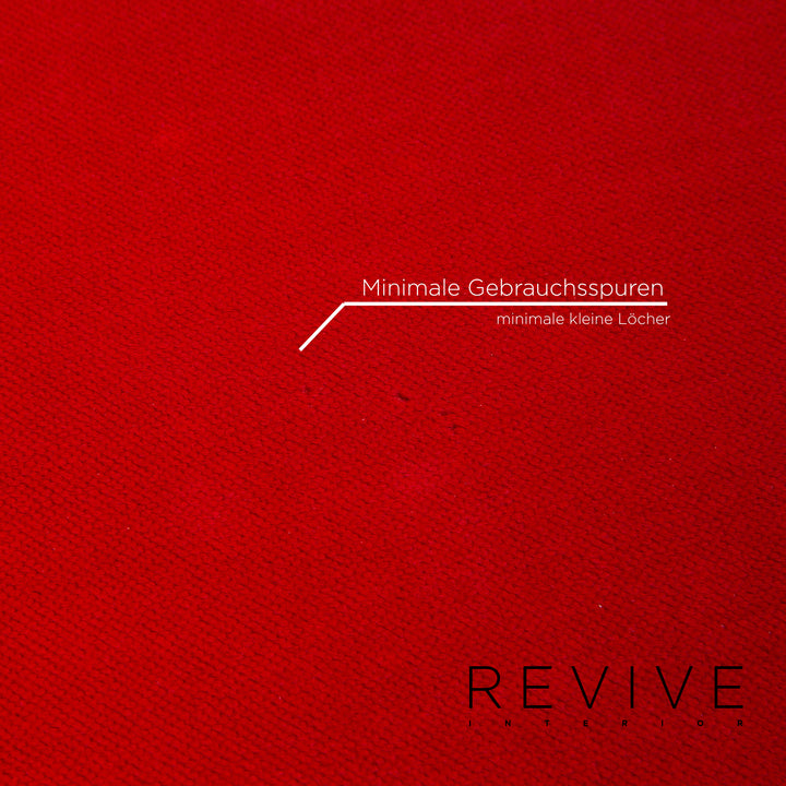 Bretz Gaudi Fabric Velvet Sofa Red Three Seater Couch #14260