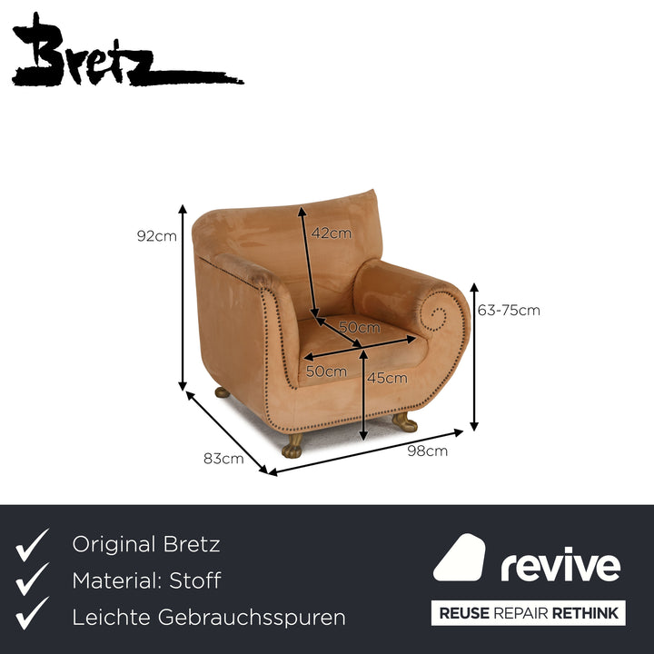 Bretz Gaudi fabric armchair beige