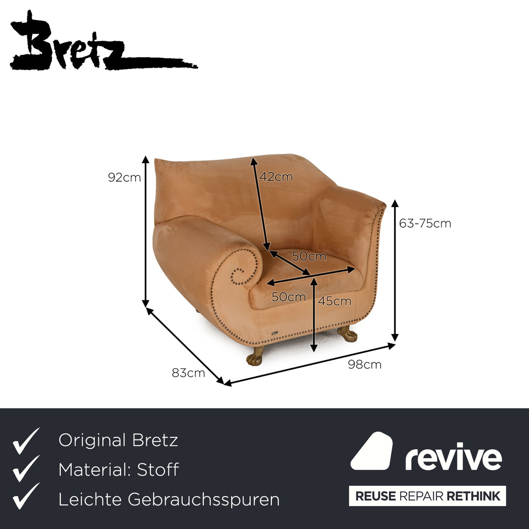 Bretz Gaudi fabric armchair beige