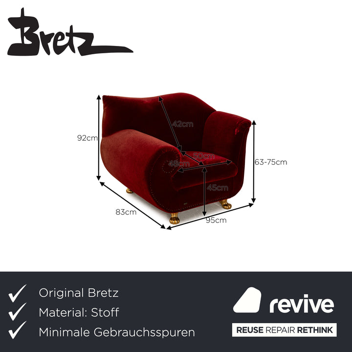 Bretz Gaudi fabric armchair red