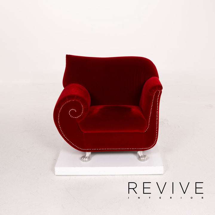Bretz Gaudi Fabric Armchair Red Velvet #14727