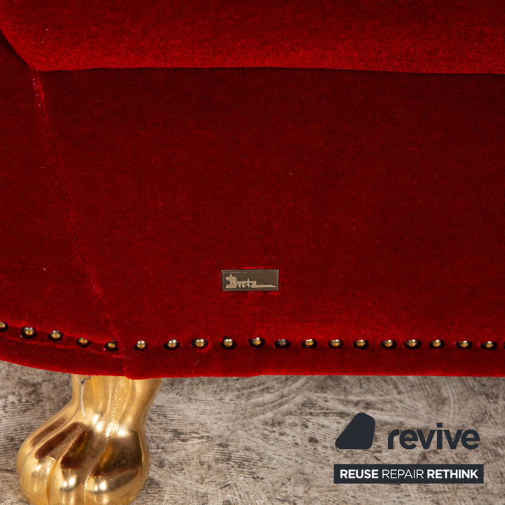 Bretz Gaudi fabric armchair red velvet