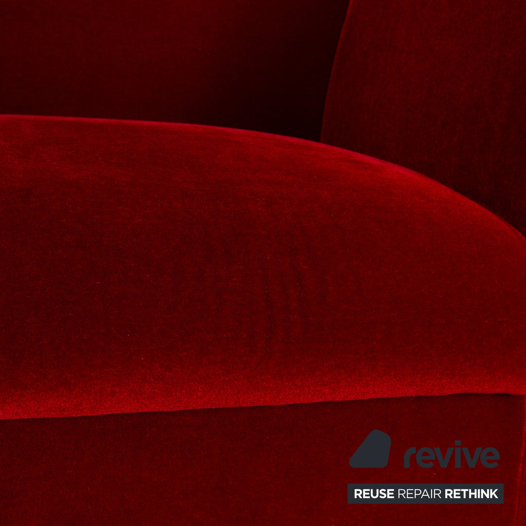 Bretz Gaudi fabric armchair red velvet