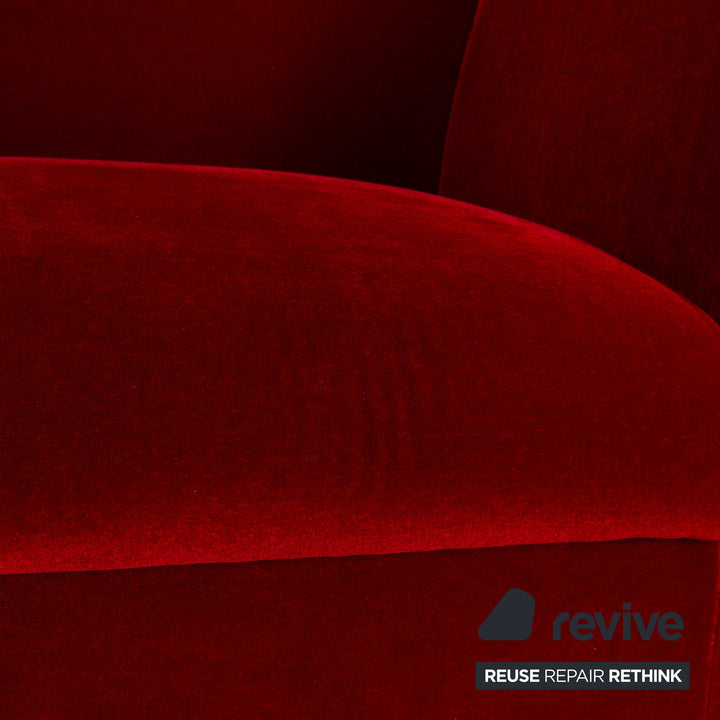 Bretz Gaudi fabric armchair red velvet