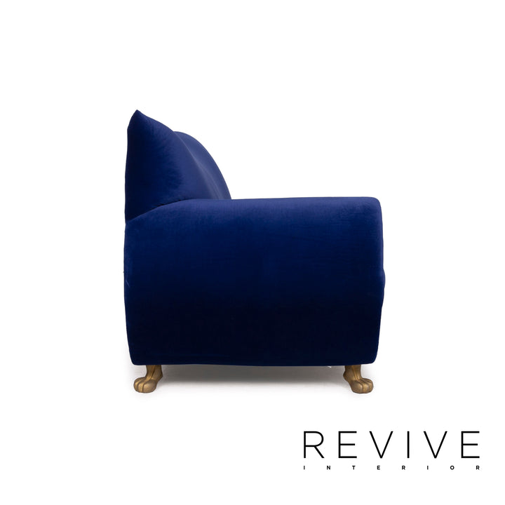 Bretz Gaudi fabric sofa blue velvet three seater