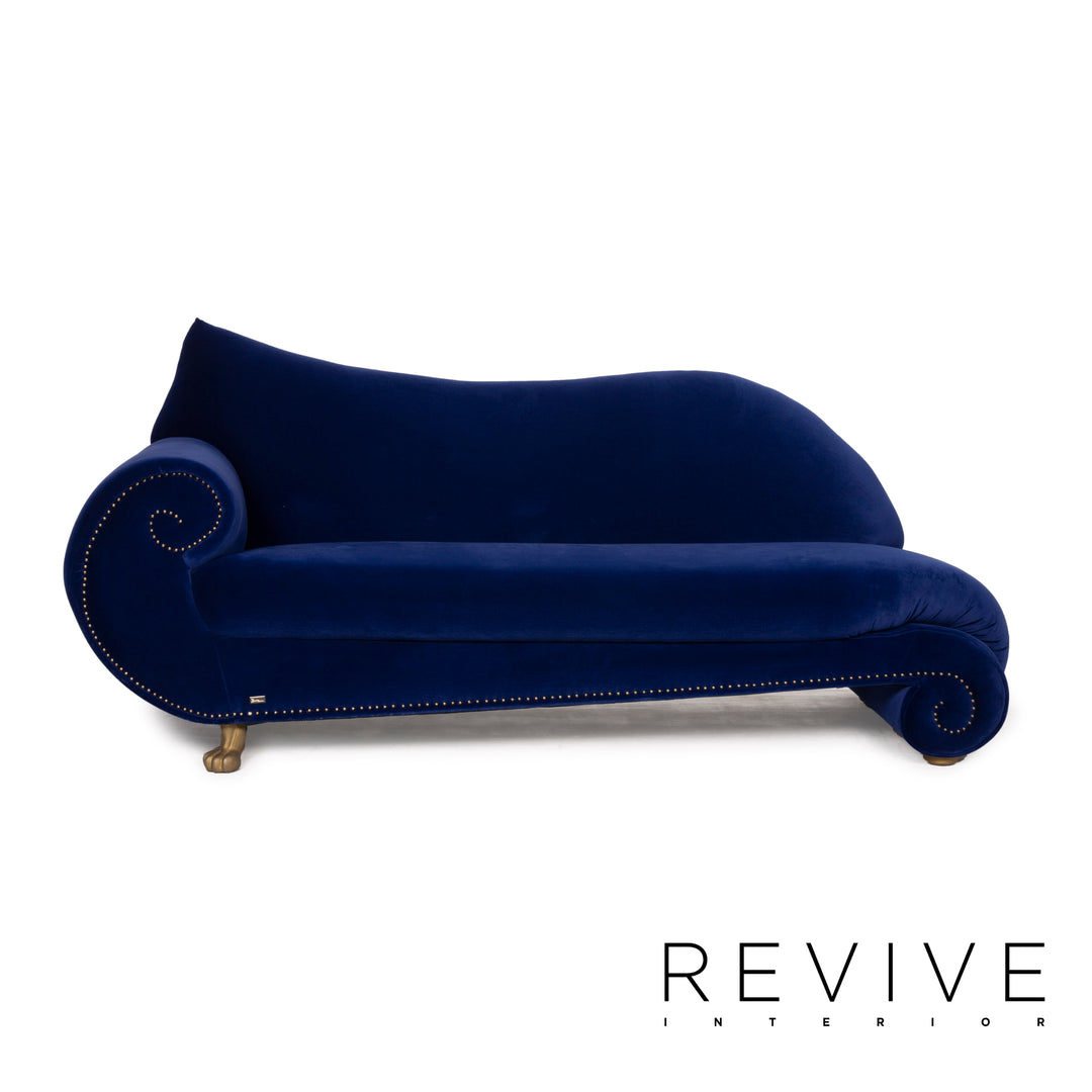Bretz Gaudi fabric sofa blue velvet three seater