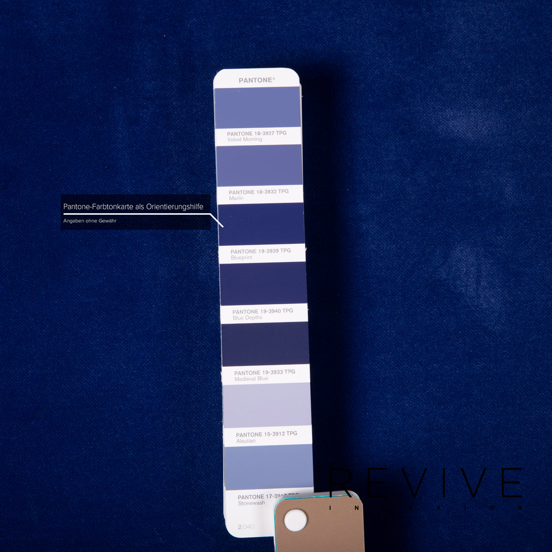 Bretz Gaudi fabric sofa blue velvet three seater