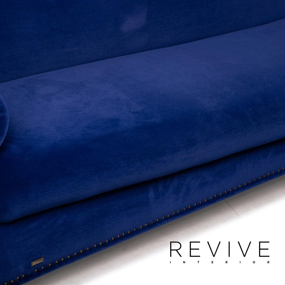 Bretz Gaudi fabric sofa blue velvet three seater