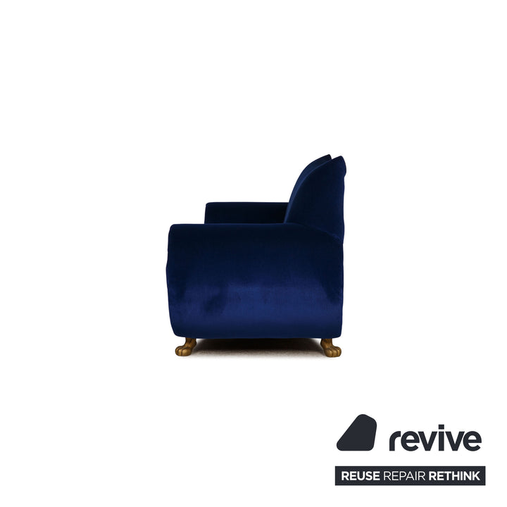 Bretz Gaudi fabric sofa set blue two-seater armchair couch velvet