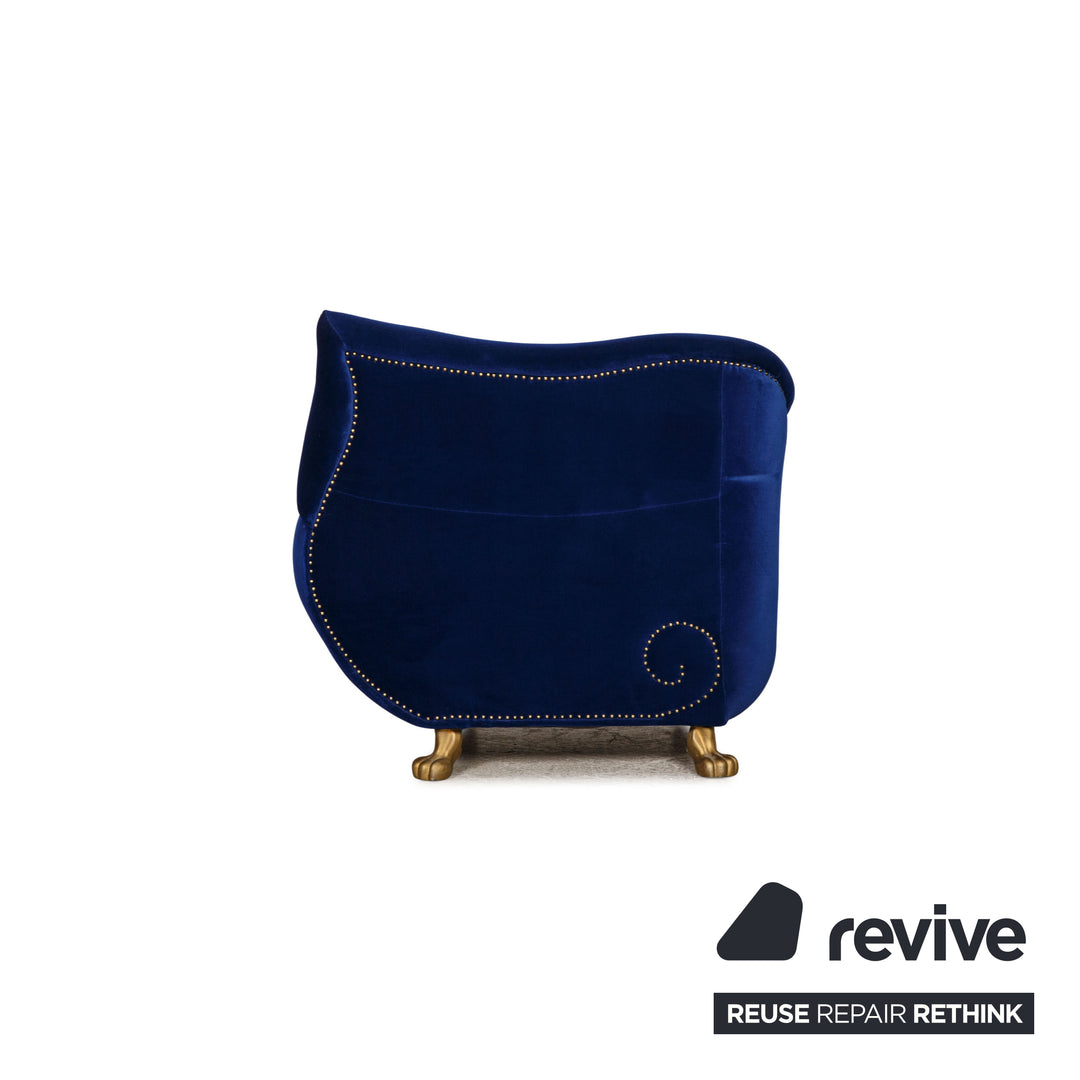 Bretz Gaudi fabric sofa set blue two-seater armchair couch velvet