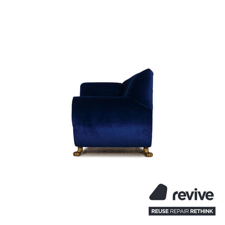 Bretz Gaudi fabric sofa set blue two-seater armchair couch velvet