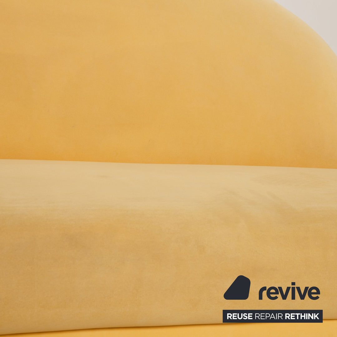 Bretz Gaudi fabric sofa set yellow three seater stool