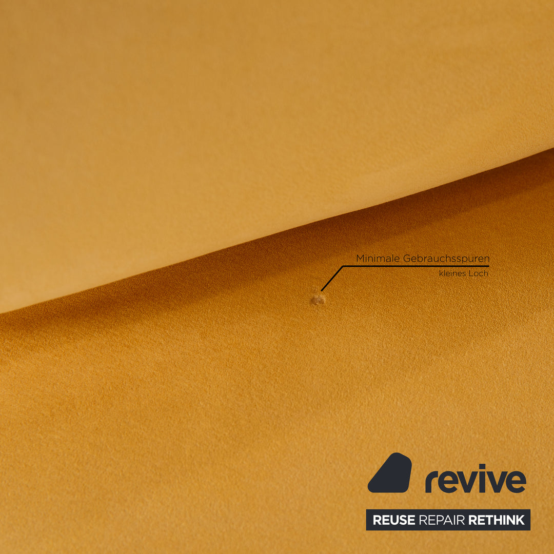 Bretz Gaudi fabric sofa set yellow three seater stool