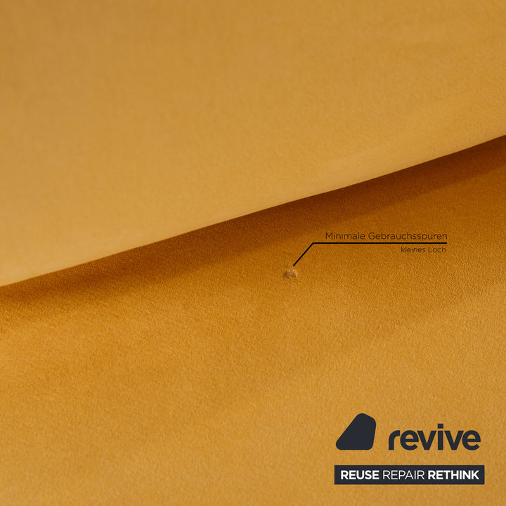 Bretz Gaudi fabric sofa set yellow three seater stool