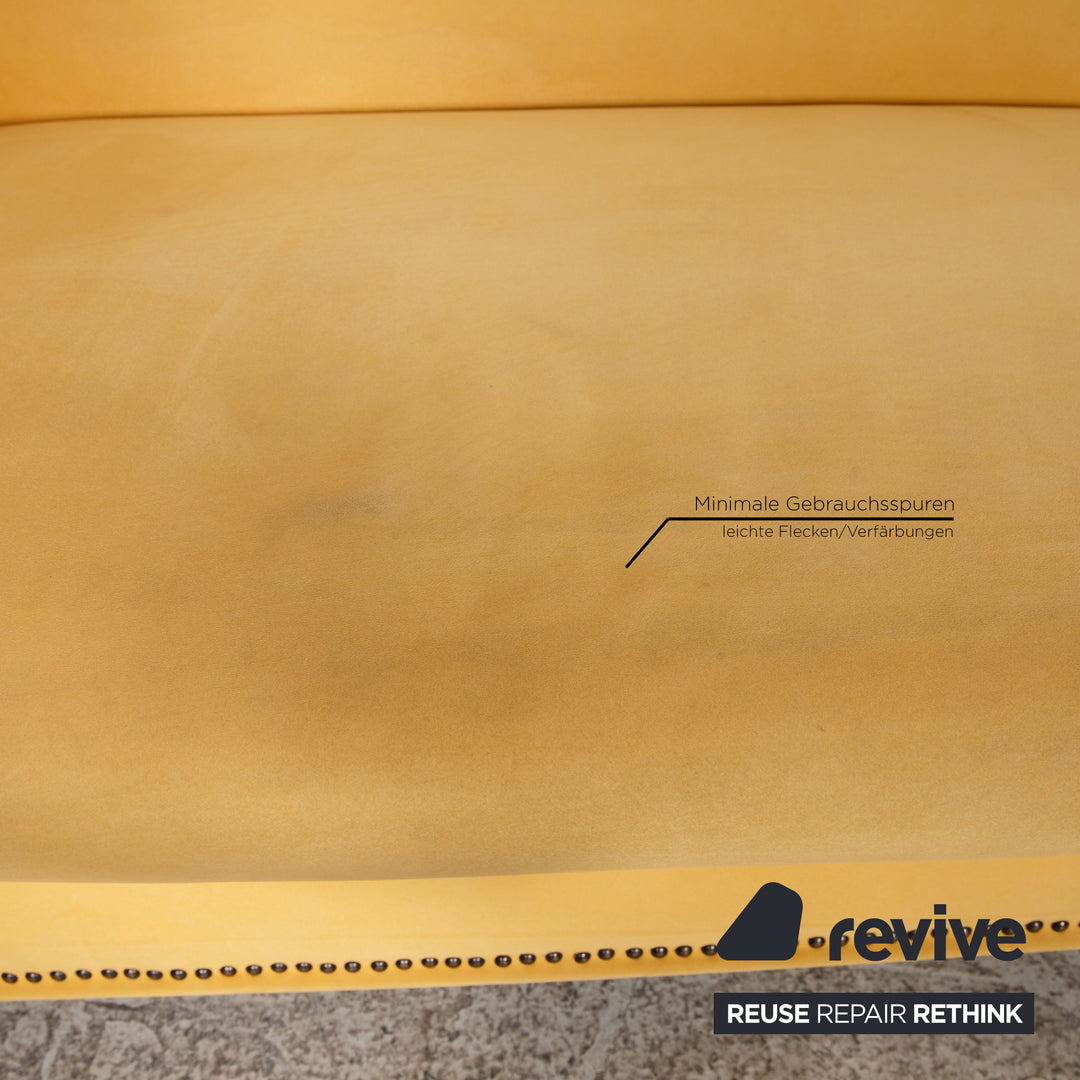 Bretz Gaudi fabric sofa set yellow three seater stool