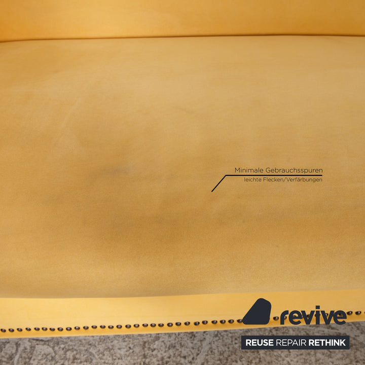 Bretz Gaudi fabric sofa set yellow three seater stool