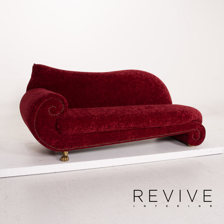 Bretz Gaudi fabric sofa set red three-seater incl. cushion stool #15253