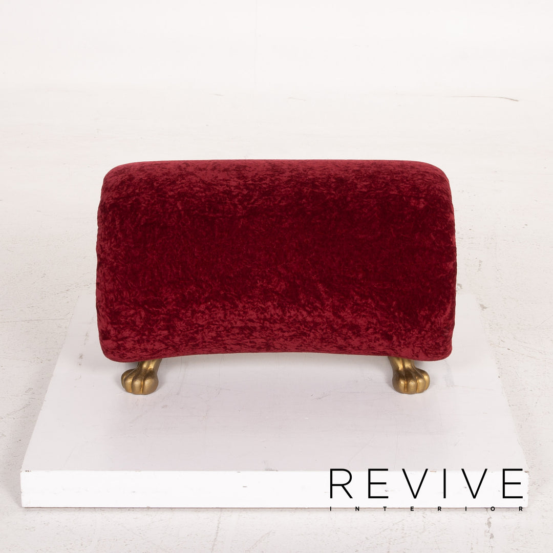 Bretz Gaudi fabric sofa set red three-seater incl. cushion stool #15253