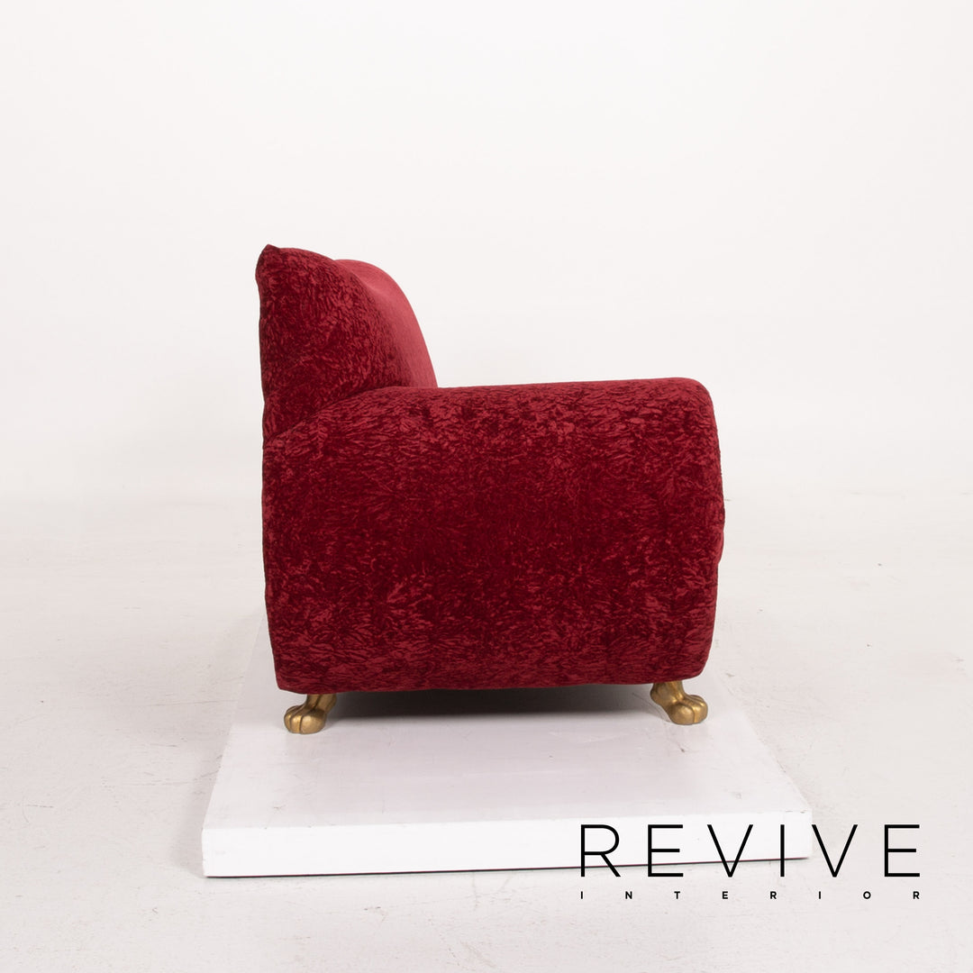 Bretz Gaudi fabric sofa set red three-seater incl. cushion stool #15253