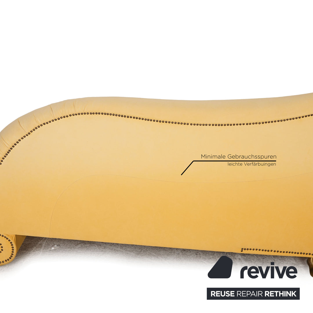 Bretz Gaudi Fabric Sofa Yellow Three Seater Couch