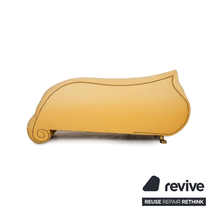 Bretz Gaudi Fabric Sofa Yellow Three Seater Couch